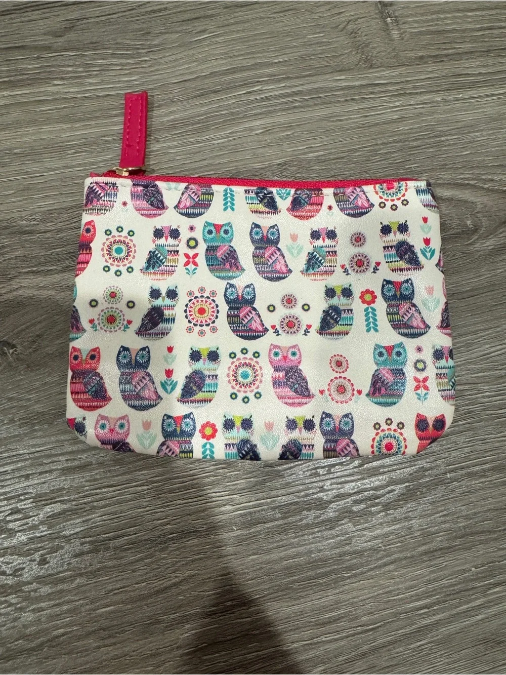 Owl Print Accessorize Zipper Coin Purse Pouch - Like New